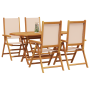 Conjunto de comedor de jardín de 5 piezas beige en madera de acacia de , Mesas de jardín - Ref: Foro24-3375748, Precio: 390,00 €