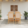 Conjunto de comedor de jardín de 5 piezas beige en madera de acacia de , Mesas de jardín - Ref: Foro24-3375748, Precio: 390,00 €