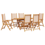 Juego de Comedor de Jardín de 7 Piezas Beige de Madera Sólida de Acacia de , Mesas de jardín - Ref: Foro24-3375749, Precio: 5...