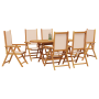 Juego de Comedor de Jardín de 7 Piezas Beige de Madera Sólida de Acacia de , Mesas de jardín - Ref: Foro24-3375749, Precio: 5...