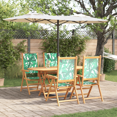 Conjunto de Comedor de Jardín de 5 Piezas Patrón de Hojas Madera Sólida de Acacia | Foro24.es | Tu tienda online para hogar, jardín y más Foro24.es