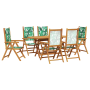 Juego de Comedor de Jardín de 7 Piezas Patrón de Hoja Madera Maciza de Acacia de , Mesas de jardín - Ref: Foro24-3375751, Pre...