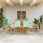 Juego de Comedor de Jardín de 7 Piezas Patrón de Hoja Madera Maciza de Acacia de , Mesas de jardín - Ref: Foro24-3375751, Pre...