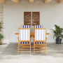 Conjunto de Comedor de Jardín de 5 Piezas Azul y Blanco de Madera de Acacia Sólida de , Mesas de jardín - Ref: Foro24-3375752...