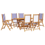Conjunto de Comedor de Jardín de 7 Piezas Azul y Blanco de Madera Sólida de Acacia de , Mesas de jardín - Ref: Foro24-3375753...