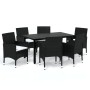7-piece garden dining set and black synthetic rattan cushions by vidaXL, Garden sets - Ref: Foro24-3094976, Price: 474,54 €, ...