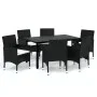 7-piece garden dining set and black synthetic rattan cushions by vidaXL, Garden sets - Ref: Foro24-3094976, Price: 509,10 €, ...