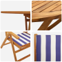 Conjunto de Comedor de Jardín de 7 Piezas Azul y Blanco de Madera Sólida de Acacia de , Mesas de jardín - Ref: Foro24-3375753...