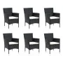 7-piece garden dining set and black synthetic rattan cushions by vidaXL, Garden sets - Ref: Foro24-3094976, Price: 509,10 €, ...