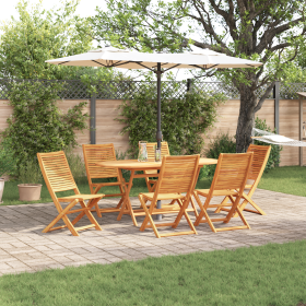 Juego de Comedor de Jardín de 7 Piezas de Madera Sólida Acacia
