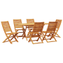 Juego de Comedor de Jardín de 7 Piezas de Madera Sólida Acacia