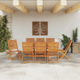 Set de comedor de jardín de 9 piezas de madera sólida de acacia