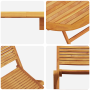 Set de comedor de jardín de 9 piezas de madera sólida de acacia