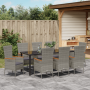 Conjunto de Comedor de Jardín de 9 Piezas con Cojines Gris