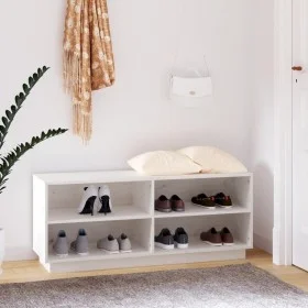 Massiver Schuhschrank aus weißem Kiefernholz 110x34x45 cm. von vidaXL, Schuhregale und Schuhorganisatoren - Ref: Foro24-81354...