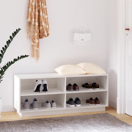 Massiver Schuhschrank aus weißem Kiefernholz 110x34x45 cm. von vidaXL, Schuhregale und Schuhorganisatoren - Ref: Foro24-81354...
