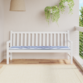 Cojín banco jardín rayas azul y blanco tela Oxford 180x50x4 cm de , Cojines para sillas y sofás - Ref: Foro24-361179, Precio:...