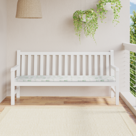 Cojín para banco de jardín con patrón de hojas - 180x50x4 cm, de tela Oxford de , Cojines para sillas y sofás - Ref: Foro24-3...