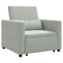 Sofá cama convertible 3 en 1 de terciopelo gris claro
