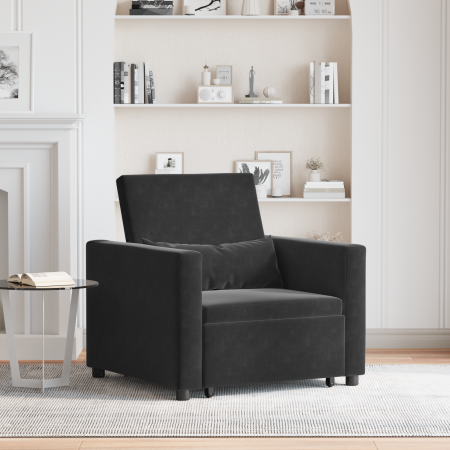 Sofá cama convertible 3 en 1 de en terciopelo negro | Foro24.es | Tu tienda online para hogar, jardín y más Foro24.es