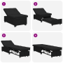 Sofá Cama 3-en-1 Diseño Desplegable Tela Negra | Foro24.es | Tu tienda online para hogar, jardín y más Foro24.es