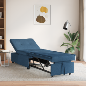 Sofá cama 3 en 1 diseño extraíble tela azul de , Sofás - Ref: Foro24-42008589, Precio: 204,44 €