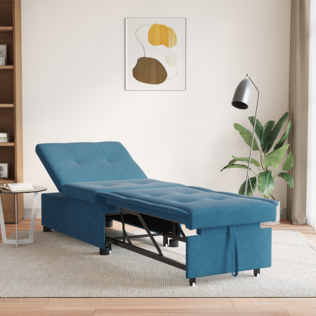 Sofá cama diseño 3 en 1 extraíble terciopelo azul | Foro24.es | Tu tienda online para hogar, jardín y más Foro24.es