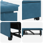 Sofá cama diseño 3 en 1 extraíble terciopelo azul | Foro24.es | Tu tienda online para hogar, jardín y más Foro24.es