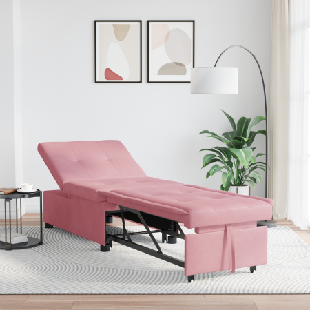 Sofá cama 3 en 1 extraíble terciopelo rosa | Foro24.es | Tu tienda online para hogar, jardín y más Foro24.es