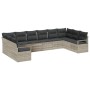 Conjunto de sofá de jardín 10 pcs Gris claro Poliratán