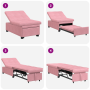 Sofá cama 3 en 1 extraíble terciopelo rosa | Foro24.es | Tu tienda online para hogar, jardín y más Foro24.es