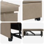Sofá Cama 3 en 1 Diseño Extraíble Tela Taupe de , Sofás - Ref: Foro24-42008607, Precio: 209,08 €, Descuento: %