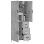 Aparador alto madera contrachapada gris hormigón 69,5x34x180 cm | Foro24.es | Tu tienda online para hogar, jardín y más Foro24.es