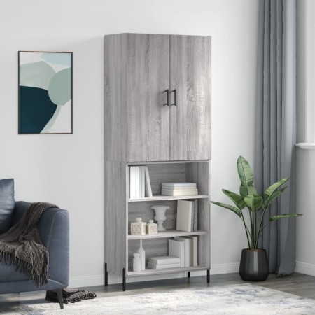 Aparador alto madera contrachapada gris sonoma 69,5x34x180 cm de , Aparadores - Ref: Foro24-3196081, Precio: 130,96 €, Descue...