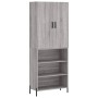 Aparador alto madera contrachapada gris sonoma 69,5x34x180 cm de , Aparadores - Ref: Foro24-3196081, Precio: 130,96 €, Descue...