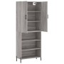 Aparador alto madera contrachapada gris sonoma 69,5x34x180 cm de , Aparadores - Ref: Foro24-3196081, Precio: 130,96 €, Descue...