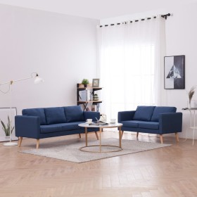 Conjunto de sofás 2 piezas tela azul de , Sofás - Ref: Foro24-276853, Precio: 766,81 €, Descuento: %
