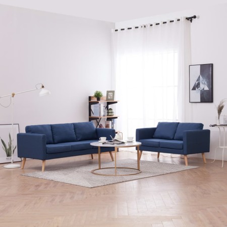 Conjunto de sofás 2 piezas tela azul de , Sofás - Ref: Foro24-276853, Precio: 766,81 €, Descuento: %