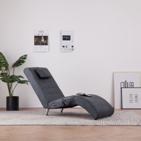 Diván de masaje con almohada de piel de ante artificial gris de , Divanes - Ref: Foro24-281290, Precio: 267,05 €