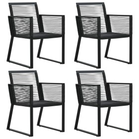 Sillas de jardín 4 unidades cuerdas de ratán negras de , Sillas de jardín - Ref: Foro24-312160, Precio: 321,82 €