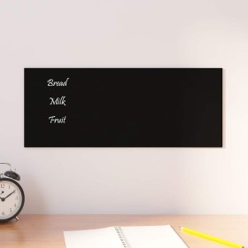 Pizarra magnética de pared vidrio templado negro 50x20 cm