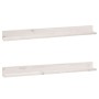 Estantes de pared 2 uds madera maciza de pino blanco 110x11x9cm