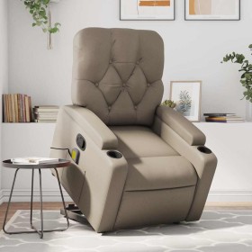 Sillón reclinable masaje pie cuero artificial color capuchino de , Sillones - Ref: Foro24-3204785, Precio: 297,44 €