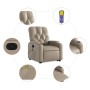 Sillón reclinable masaje pie cuero artificial color capuchino de , Sillones - Ref: Foro24-3204785, Precio: 297,44 €