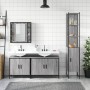 Set de armario de baño 4 pzas madera contrachapada gris sonoma de , Muebles de baño - Ref: Foro24-3214753, Precio: 270,28 €