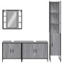 Set de armario de baño 4 pzas madera contrachapada gris sonoma de , Muebles de baño - Ref: Foro24-3214753, Precio: 270,28 €