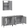 Set de muebles de baño 3 pzas madera contrachapada gris sonoma de , Muebles de baño - Ref: Foro24-3214793, Precio: 165,89 €
