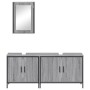 Set de muebles de baño 3 pzas madera contrachapada gris sonoma de , Muebles de baño - Ref: Foro24-3214793, Precio: 165,89 €