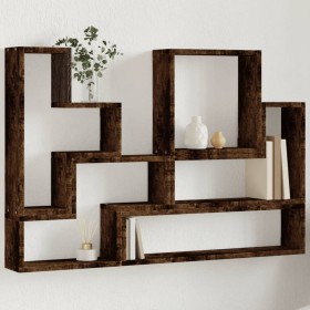 Estantería de pared madera ingeniería roble ahumado 96x12x64 cm de , Estantes y estanterías - Ref: Foro24-840804, Precio: 49,...