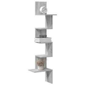 Estantería pared de esquina madera gris sonoma 32x32x127,5 cm de , Estantes y estanterías - Ref: Foro24-860522, Precio: 36,59 €